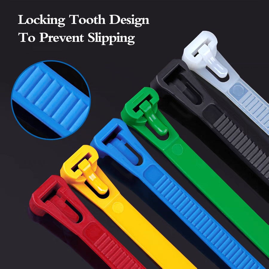 100Pcs Buckle Self-locking Premium Nylon Cable Wire Ties