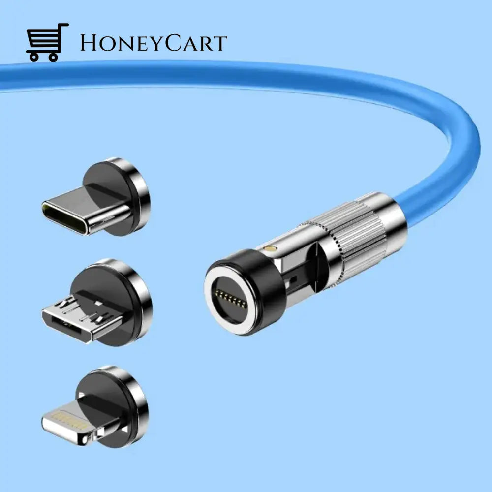 3 In 1 Fast Charge Magnetic Cable Blue / 3.9Ft (1.2M) Tips