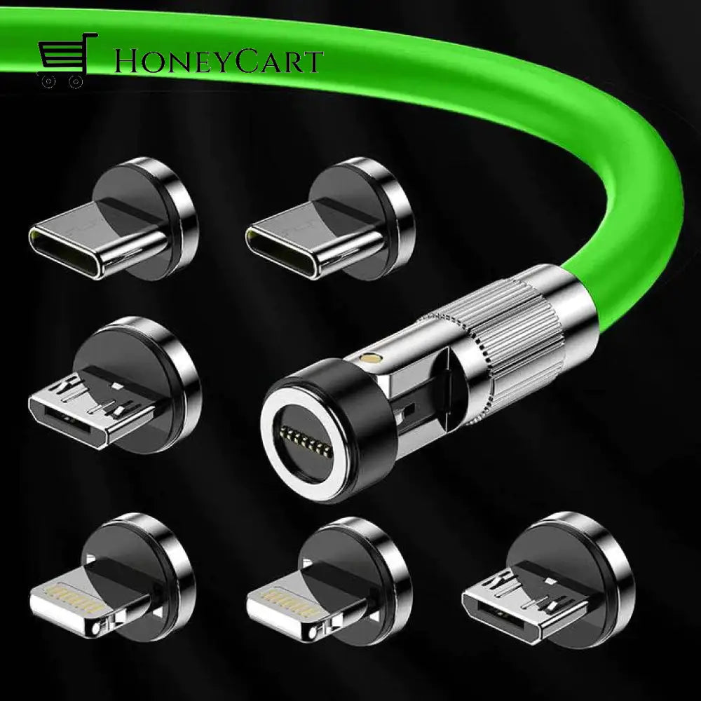 3 In 1 Fast Charge Magnetic Cable Green / 3.9Ft (1.2M) 6 Tips