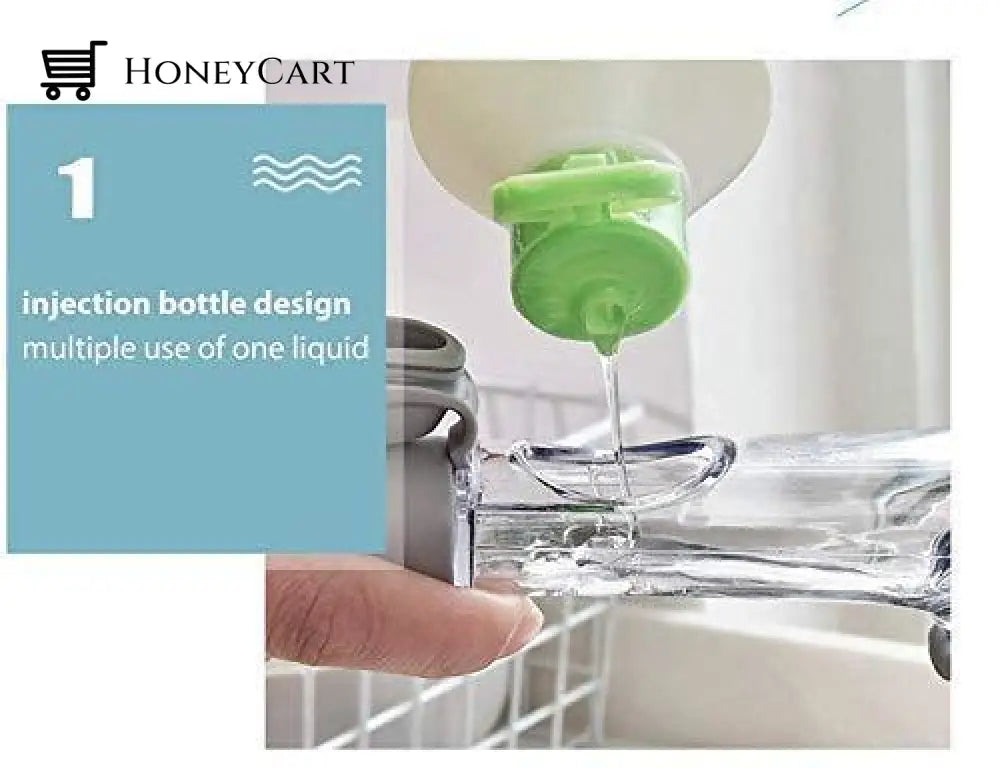 3 In 1 Washing Scrubber Brush With Refill Liquid Soap Utensils