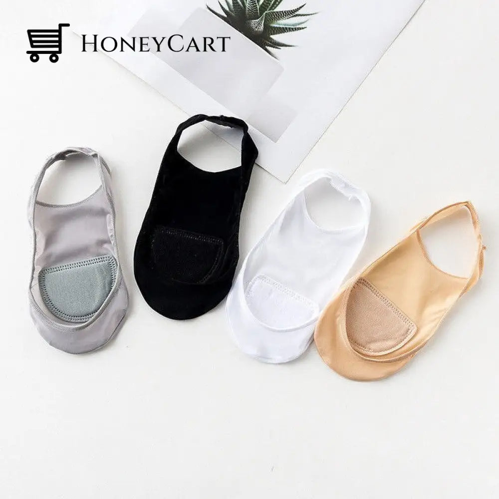 3 Pairs Invisible Boat Socks Women Summer Silicone Non-Slip