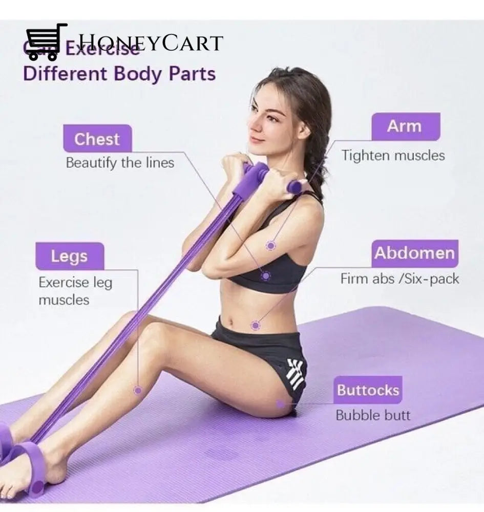 32 Fitness Resistance Bands-4 Tube Pedal Ankle Puller