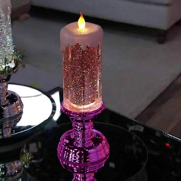 LED Christmas Candles Rechargeable With Glitter