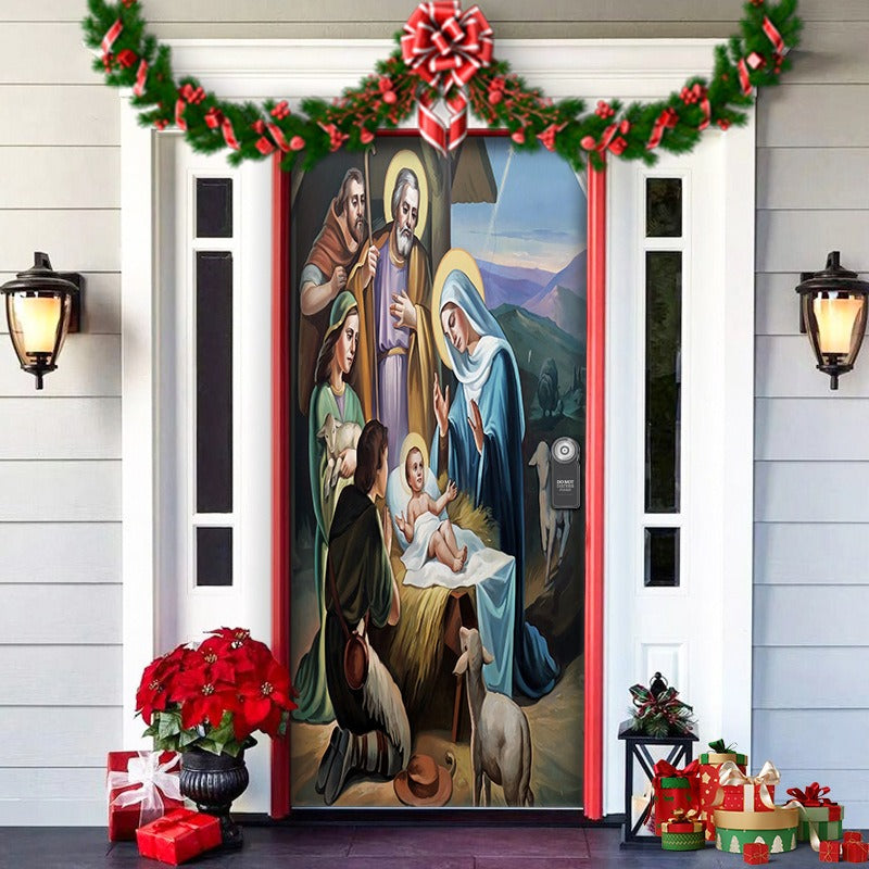 Nightmare Before Christmas Outdoor Decorations Props Christmas Elves Door Cover