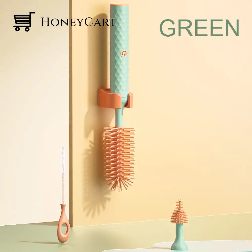 360 Degree Rotating Electric Bottle Brush Green Beauty& Health