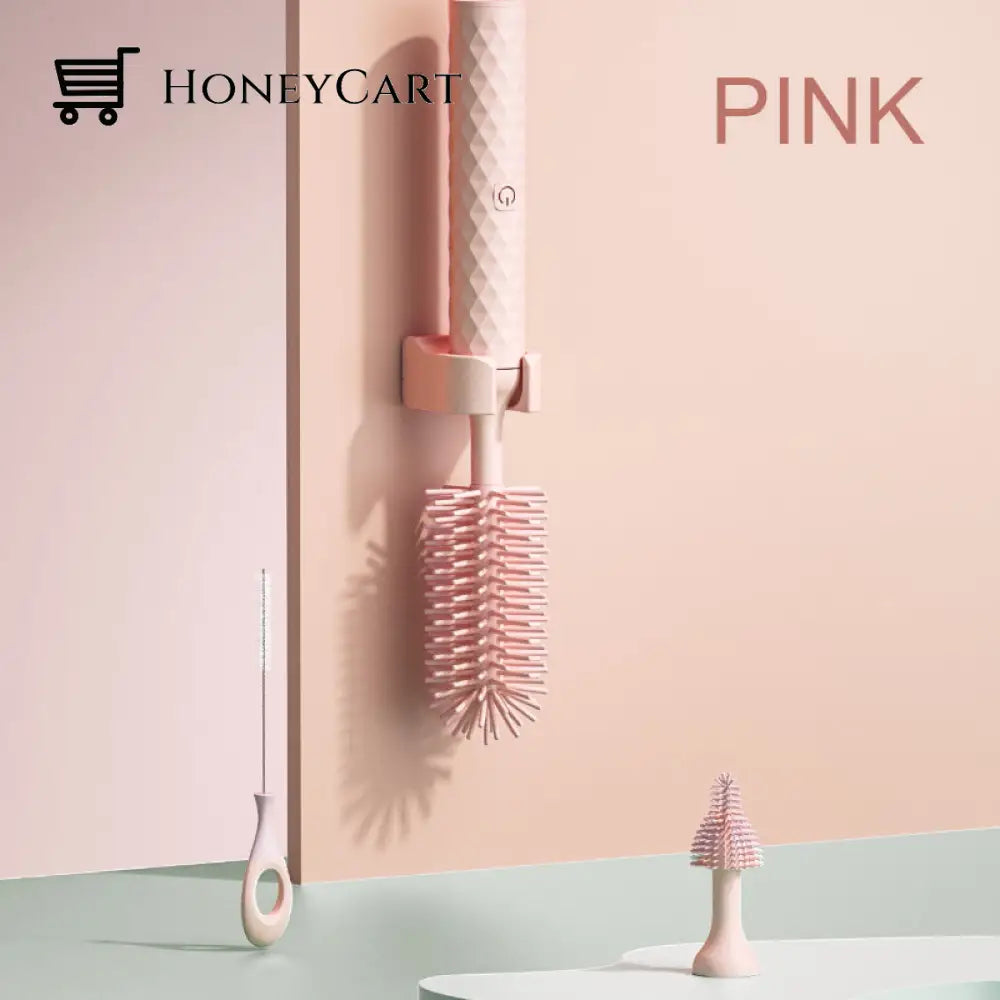 360 Degree Rotating Electric Bottle Brush Pink Beauty& Health