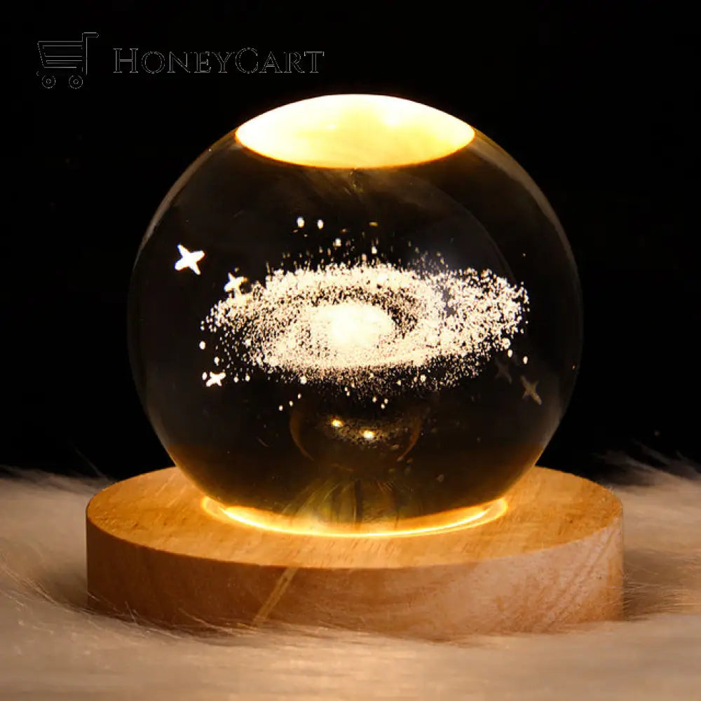 3D Planet Crystal Ball Galaxy