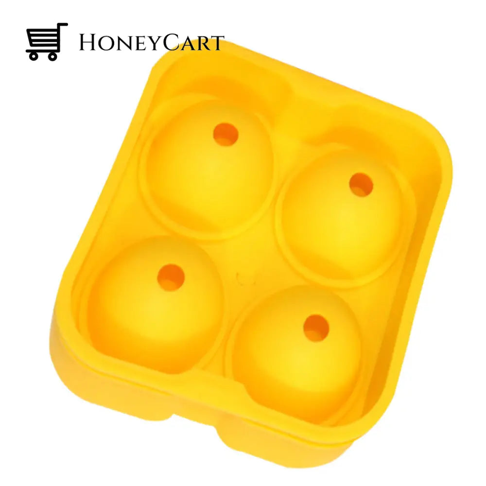 3Pcs Ice Cube Ball Maker Mold Yellow