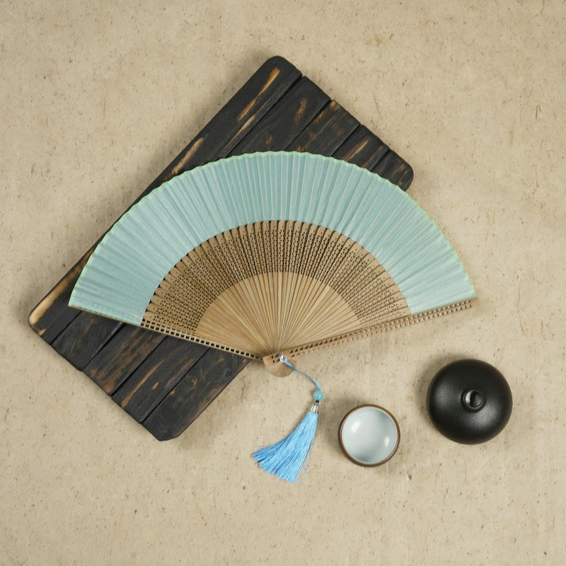 Vintage Bamboo Handheld Silk Folding Fan