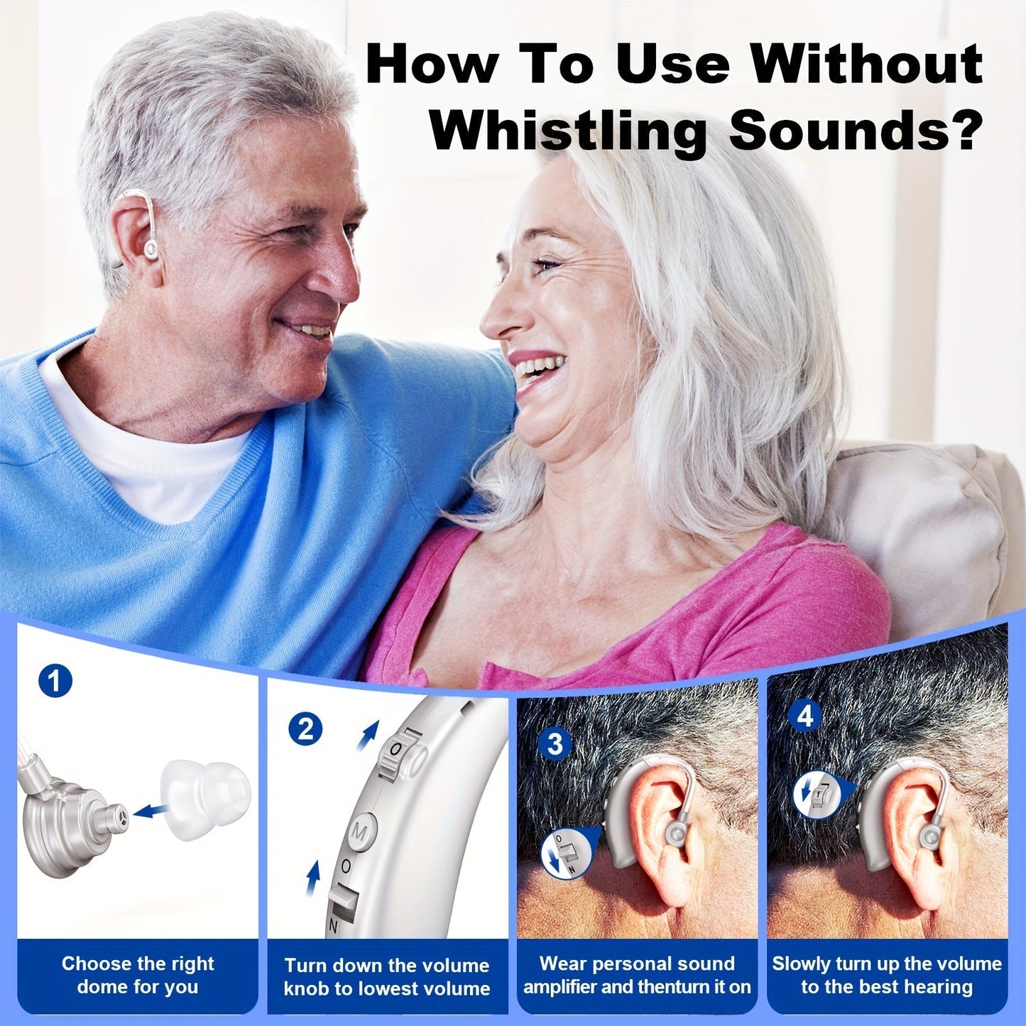 1 Pair-Hearing Aids For Seniors Rechargeable With Invisible Hearing Aid-BTE Rechargeable Hearing Aids