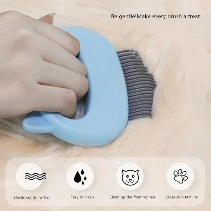 Massage & Grooming Pleasure for Cat - Hair Removal Massaging Shell Comb