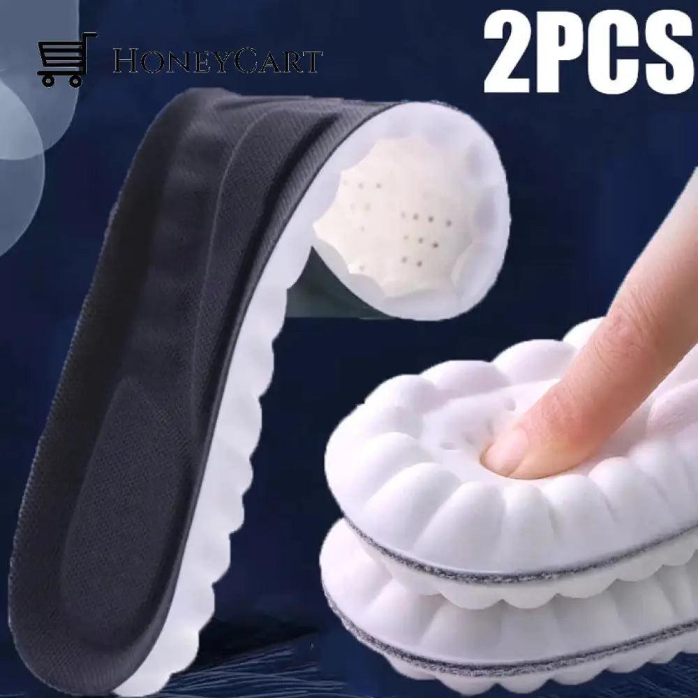 4D Shoe Insoles Us Womens 4-5 / Mens 3-4 Black