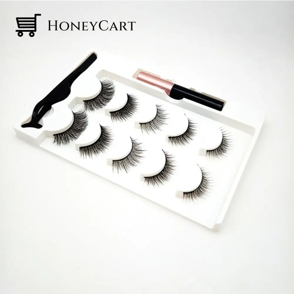 5 Pairs Magnetic Eyeliner And Eyelashes Kit