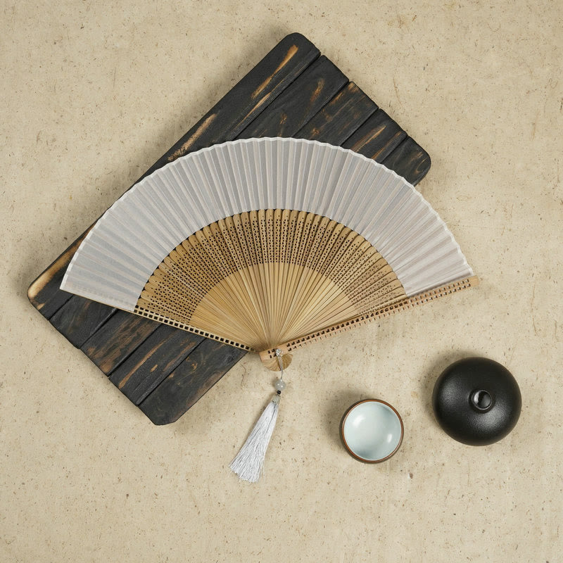 Vintage Bamboo Handheld Silk Folding Fan
