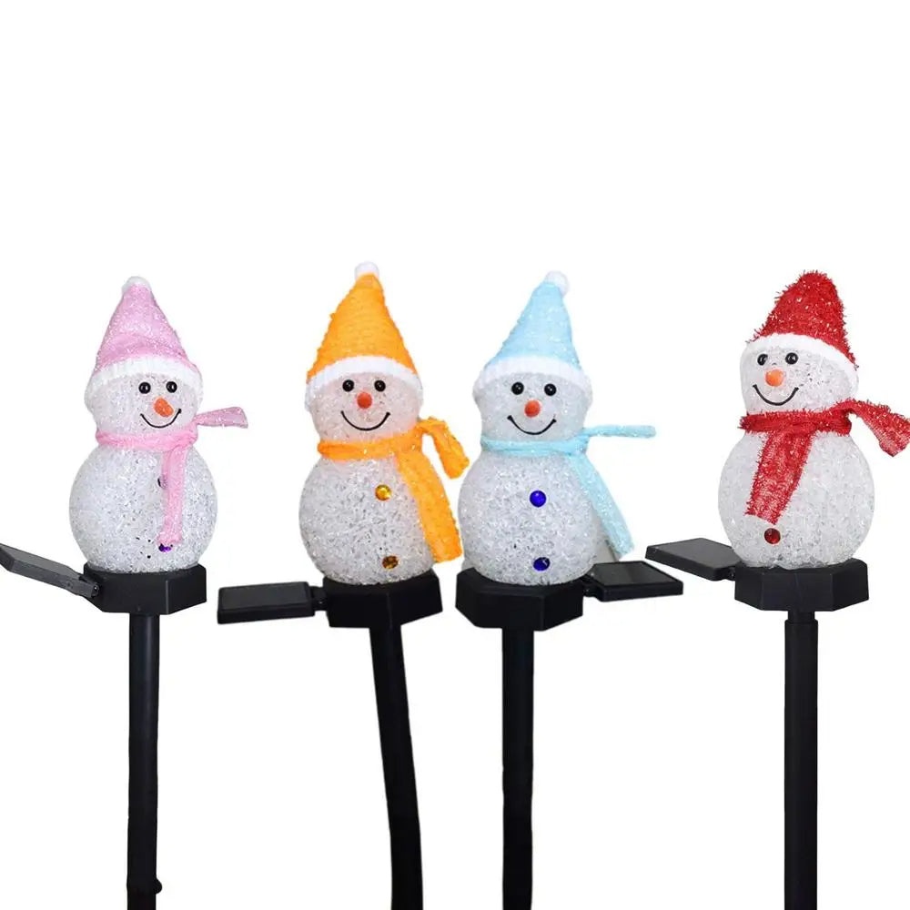 Snow Man Solar Lawn Lights – Festive Outdoor Garden Decor