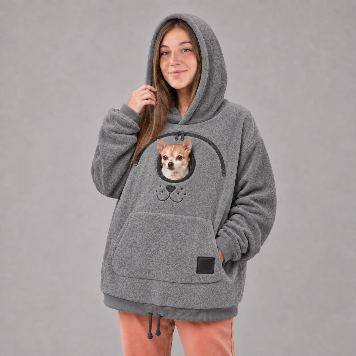 Cozy Fleece Pet Bonding Pouch Hoodie