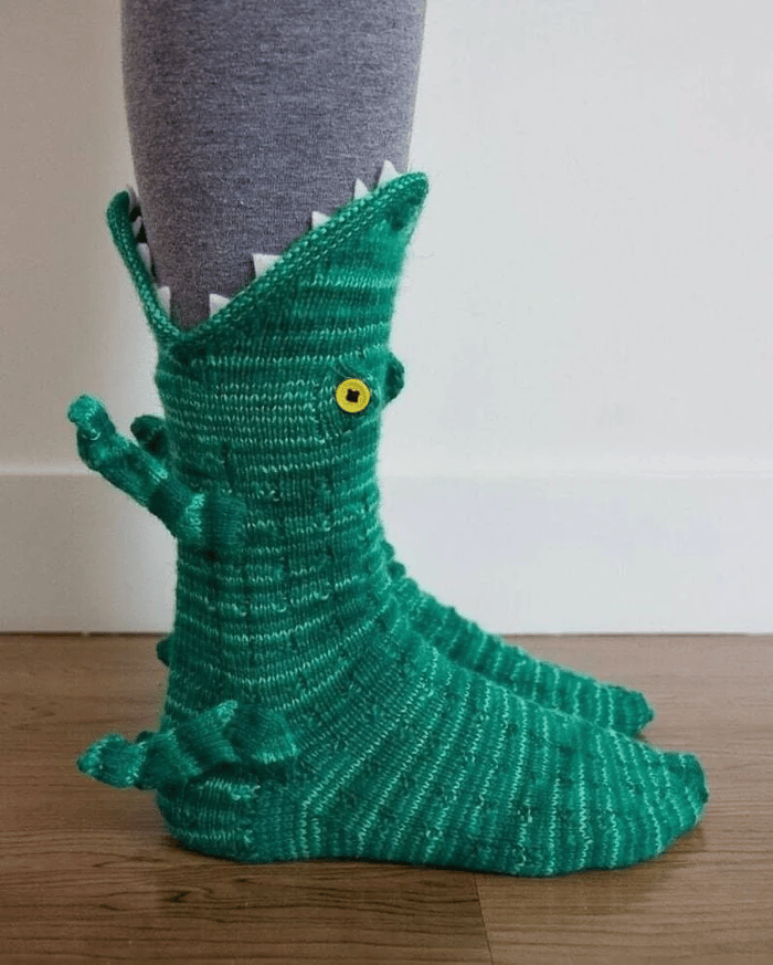 3D knitted Crocodile Socks | Shark Socks | Elephant Socks |
