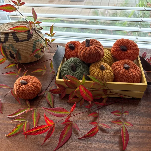 🍁 Knit Pumpkins Set of 3