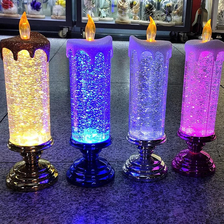 LED Christmas Candles Rechargeable With Glitter
