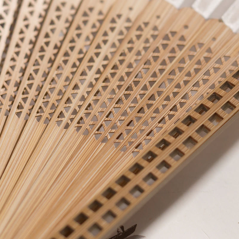 Vintage Bamboo Handheld Silk Folding Fan