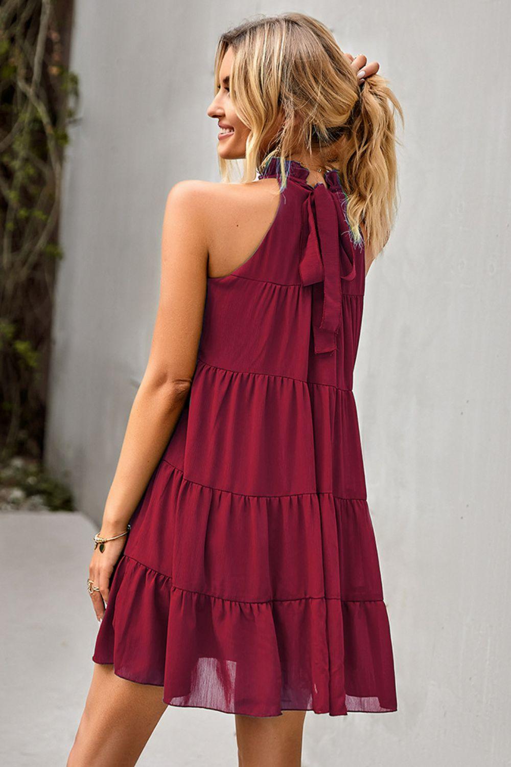 Back Ruffle Collar Dress
