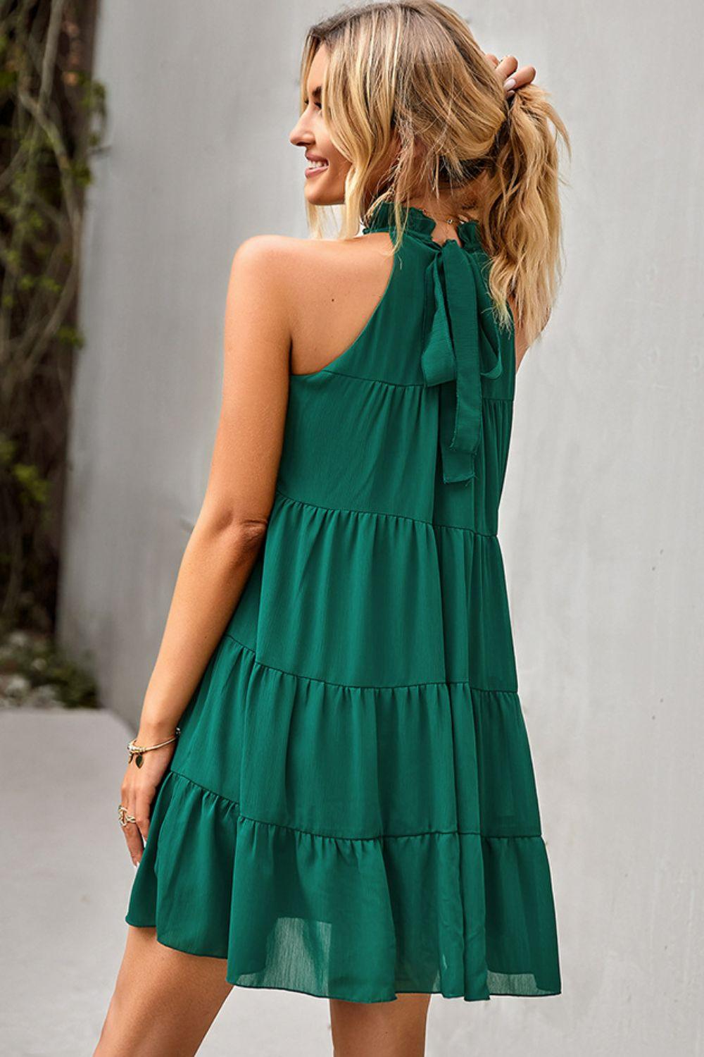 Back Ruffle Collar Dress