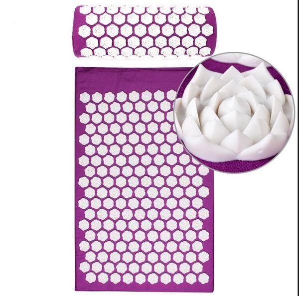 Acupuncture Pillow Massage Yoga Mat Body Stress Pain Reliever Set