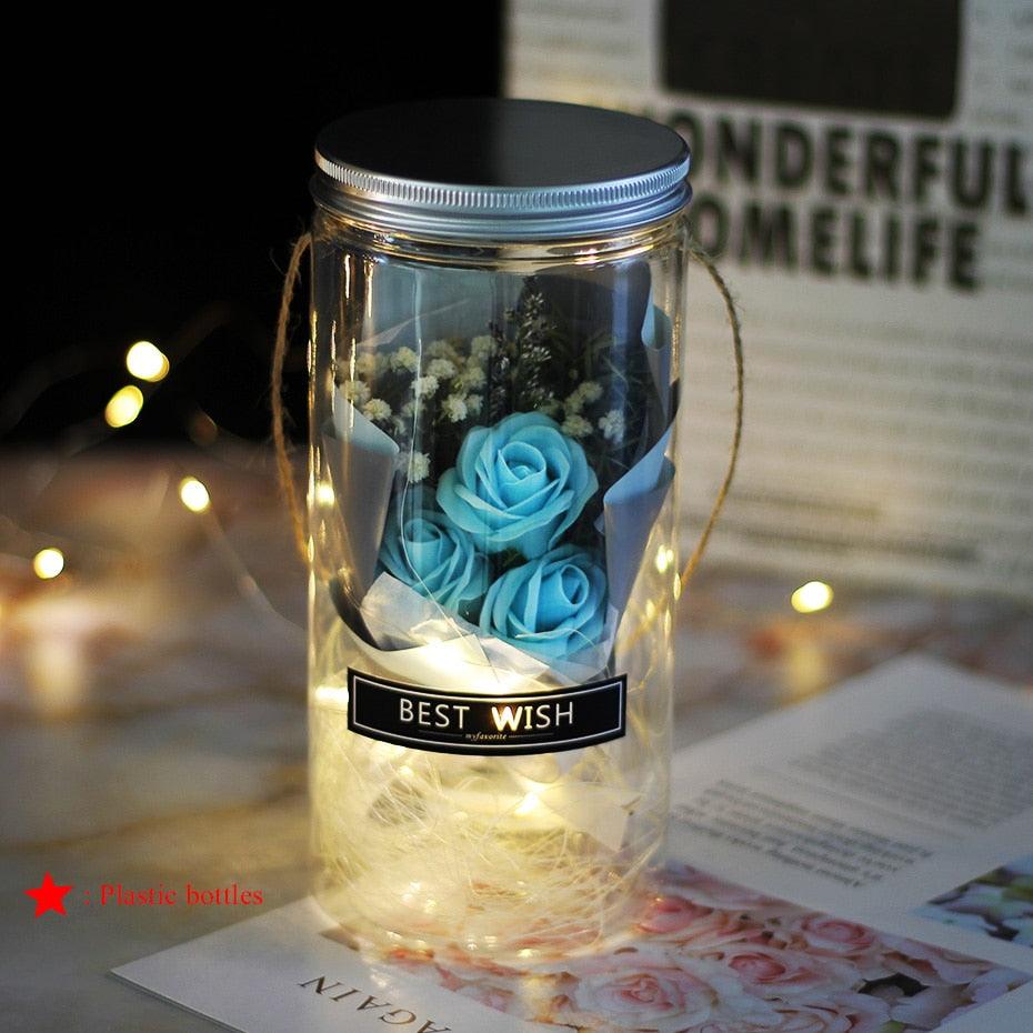 Natural Everlasting Rose in Glass Dome Beauty and the Beast Dried Flowers Birthday Valentine's Day Wedding Gift For Home Decor