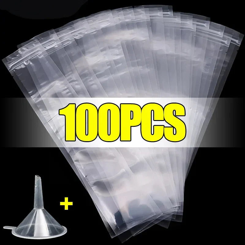 100-1pcs Ice Pop Mold Bags Transparent Freeze Food Bag Disposable Ice Popsicle Mold Bags DIY Juice Smoothie Bag Summer Supplies