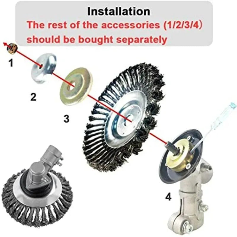 Weed Eater Head: Steel Wire Brush Cutter for Lawn Mower