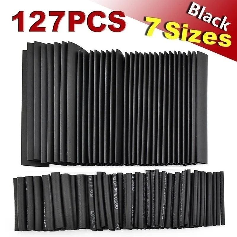 127/328pcs Heat Shrink Tube 2:1 Shrinkable Wire Shrinking Wrap Tubing Wire Connect Cover Protection with 300W Hot Air Gun