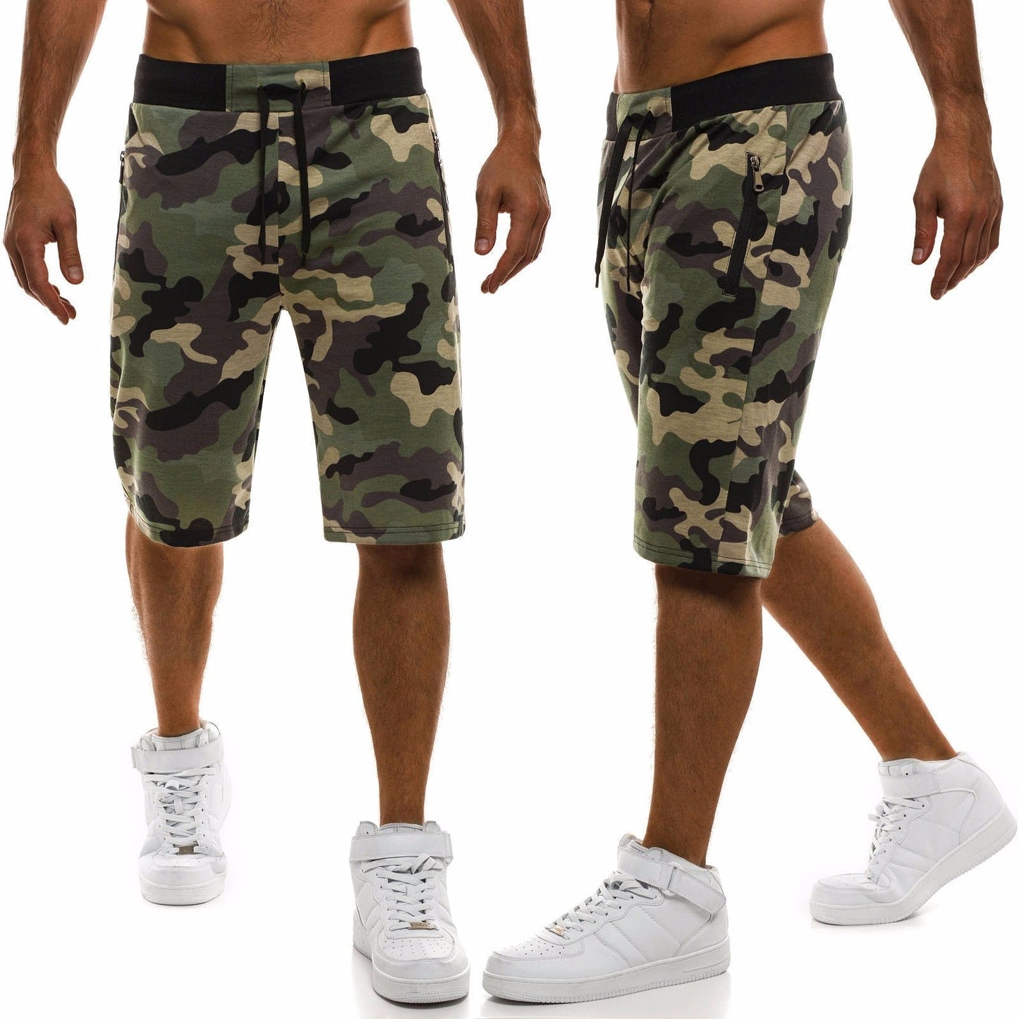 Tether Zipper Camouflage Shorts