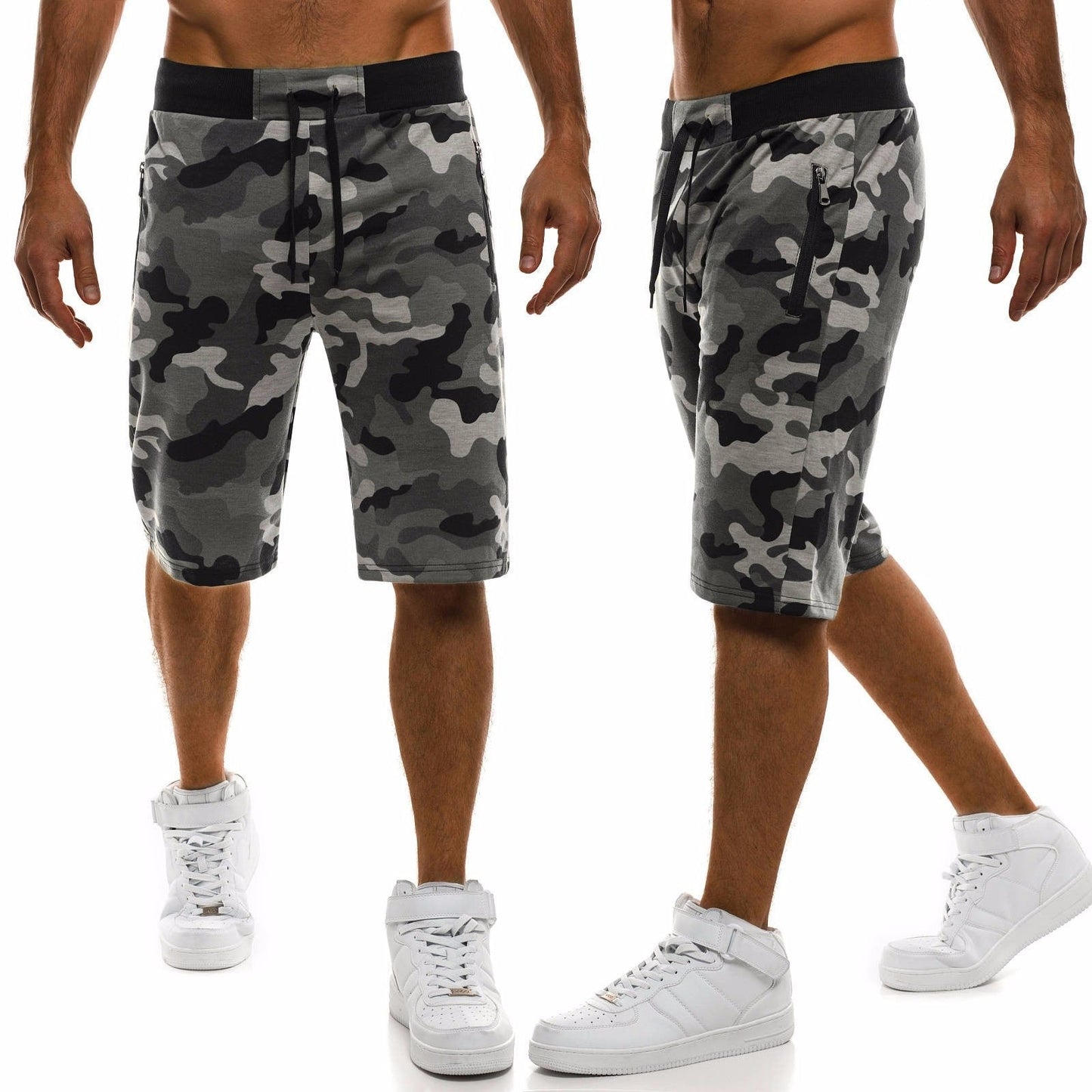 Tether Zipper Camouflage Shorts