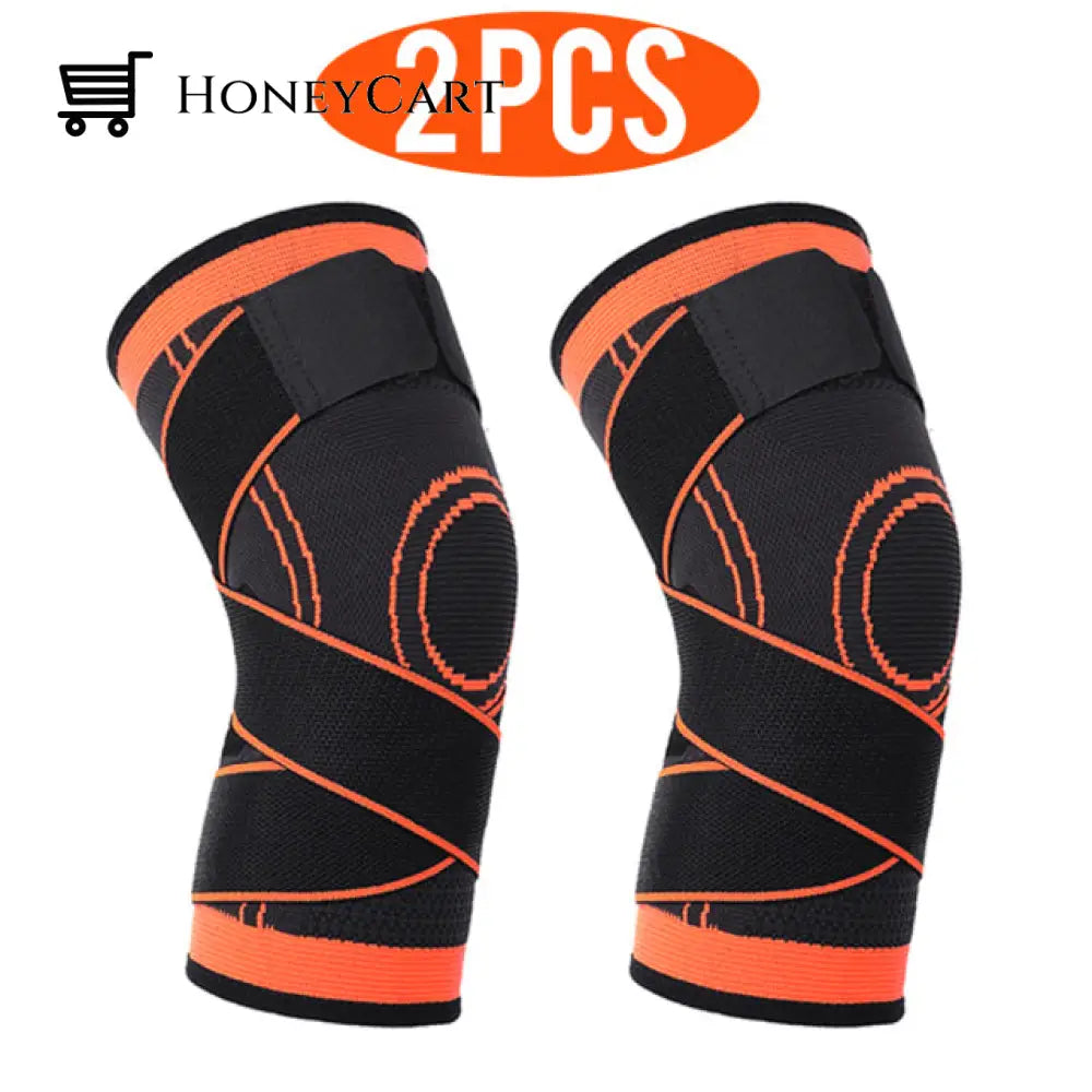 Adjustable Fitness Knee Joints Protector Pad 2 Pieces Orange / M Exercise &