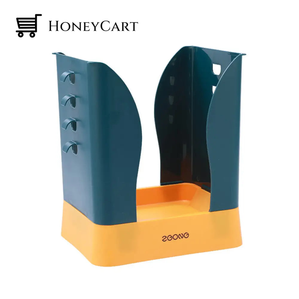 Adjustable Garbage Bag Holder Blue Plastic