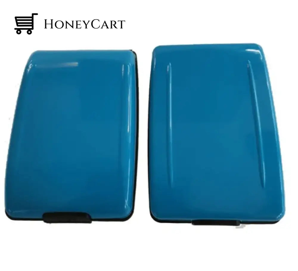 Aluminum Alloy Anti Theft Wallet Lake Blue Tool
