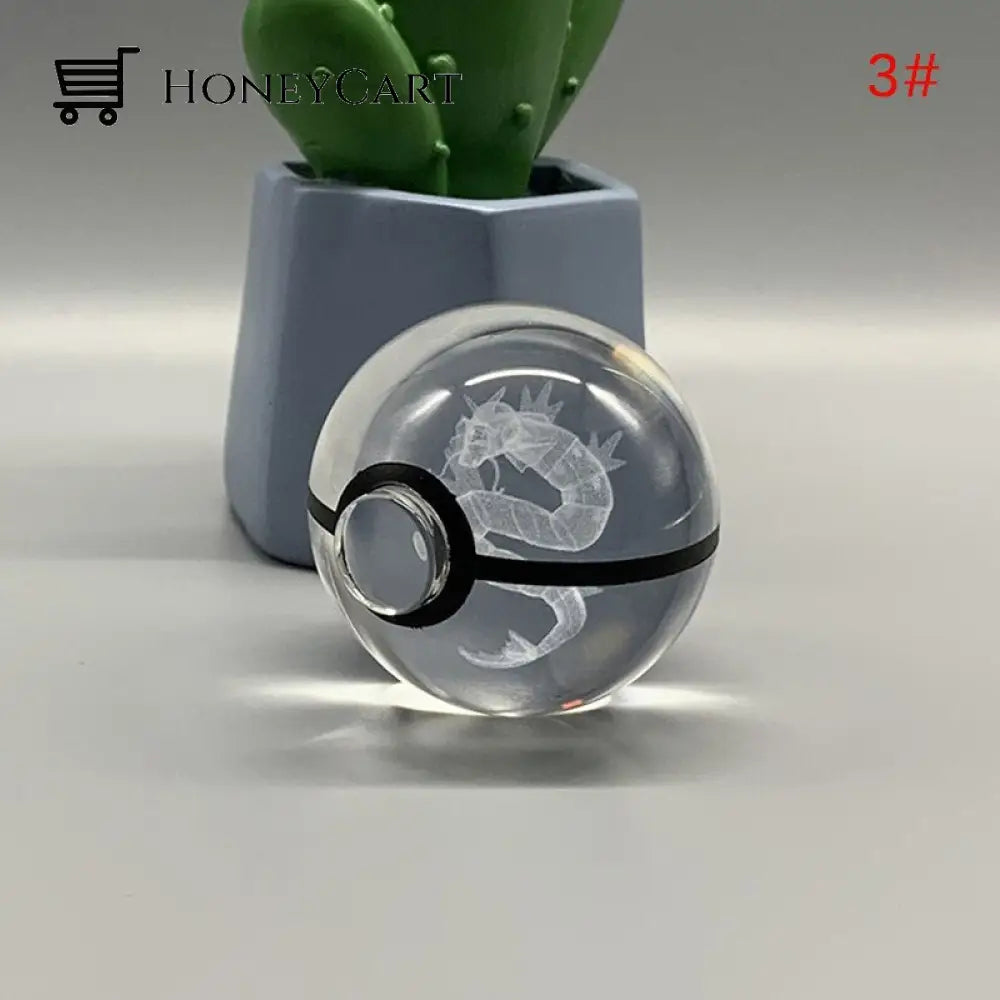 Anime Pokemon 3D Crystal Ball & Base / 3