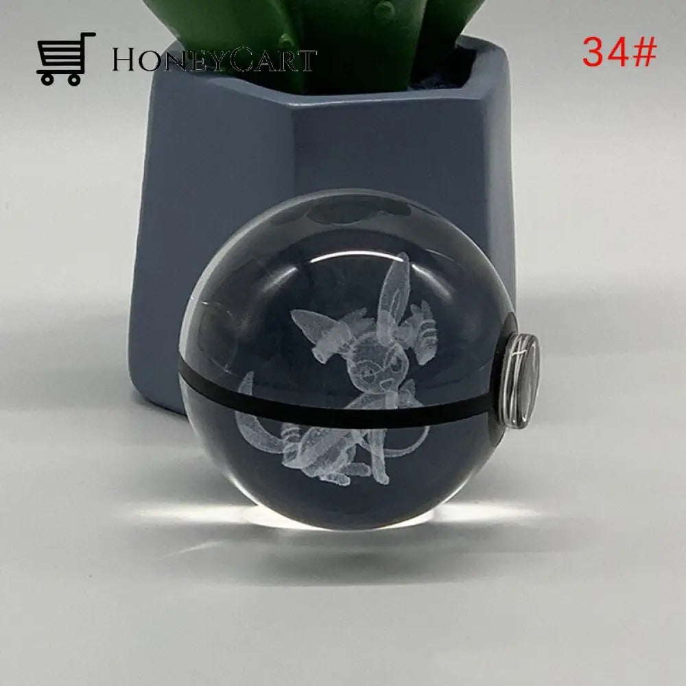 Anime Pokemon 3D Crystal Ball & Base / 34