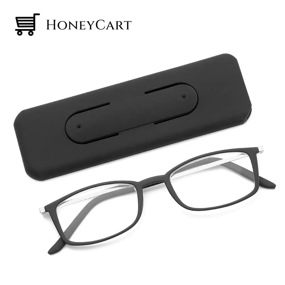 Anti-Blue Light Glasses With Cellphone Stand 100 / Black Eyeglass Lenses