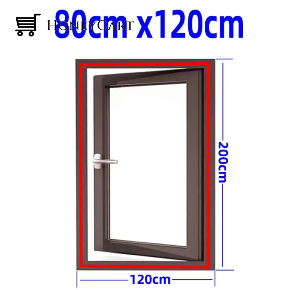 Anti Mosquito Window Screen Mesh W 80Cm X H 120Cm / Coffee Velcro