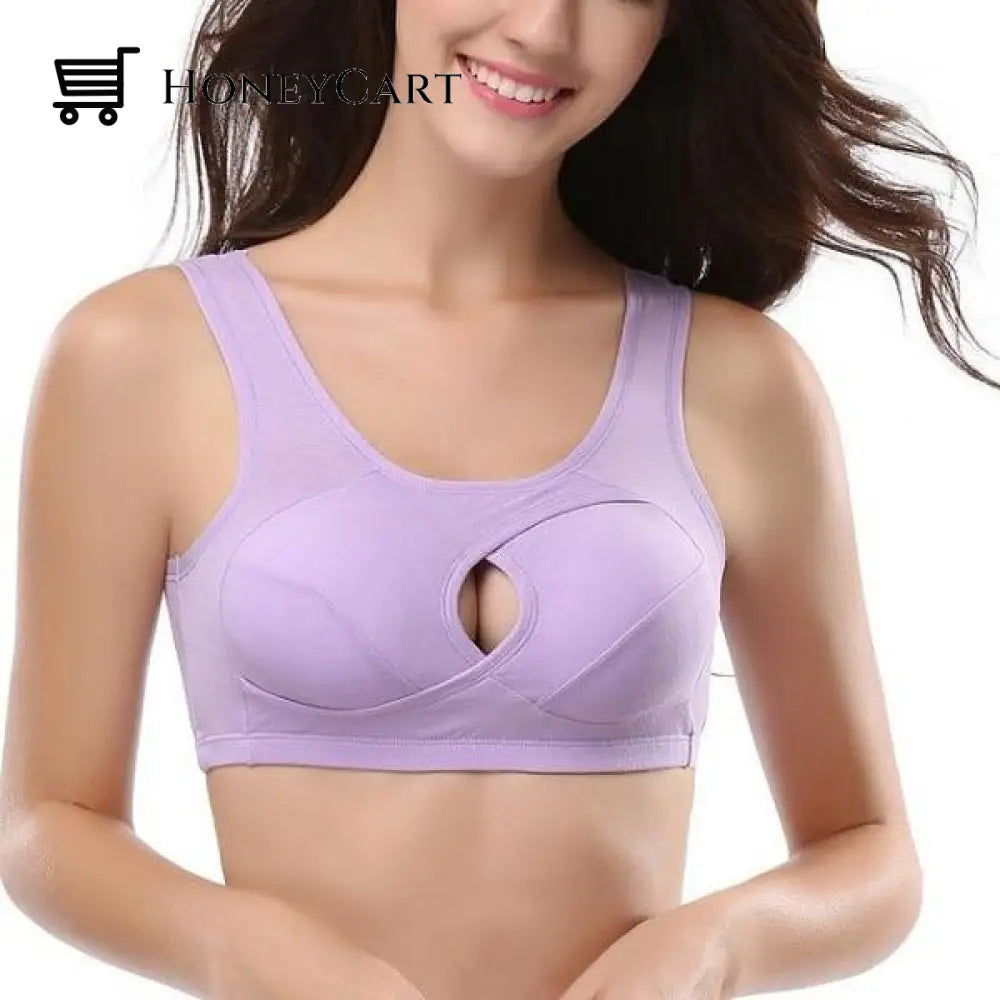 Anti-Sagging Wirefree Bra Purple / S Sports Bras