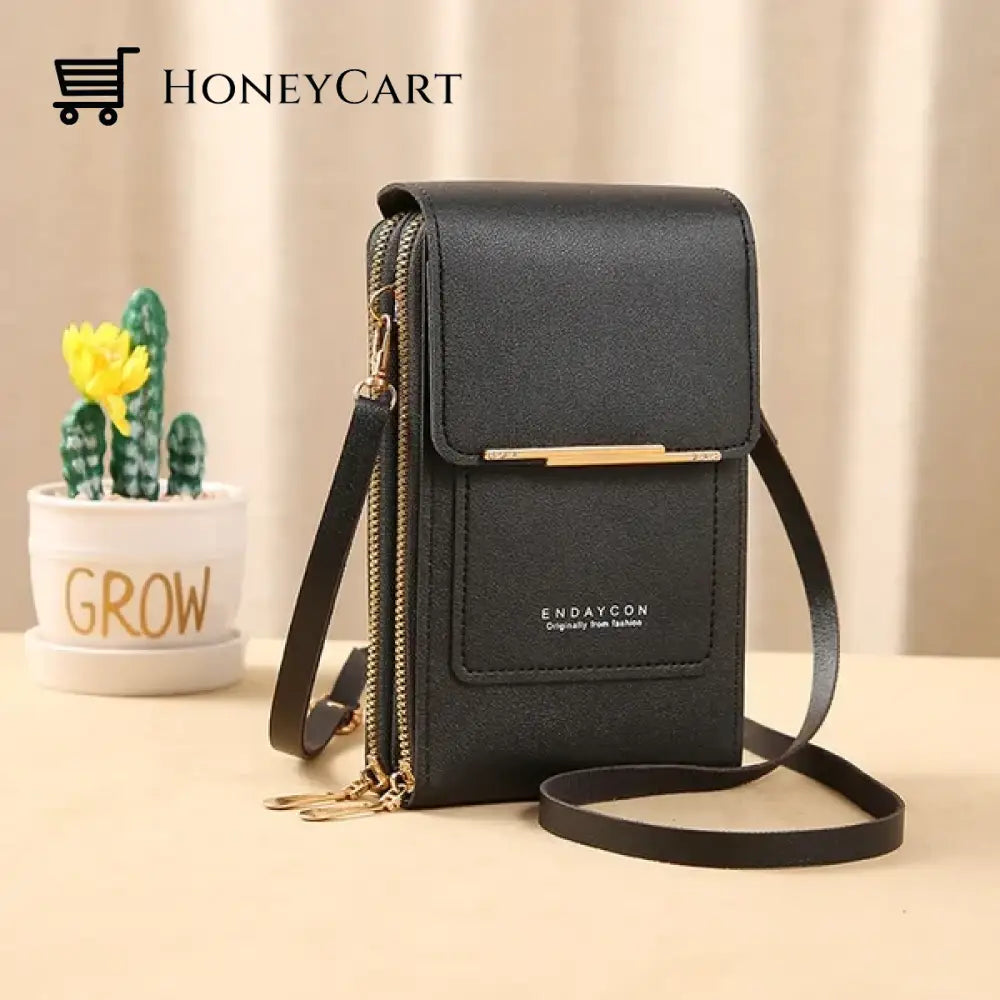 Anti Theft Leather Bag Black Tool