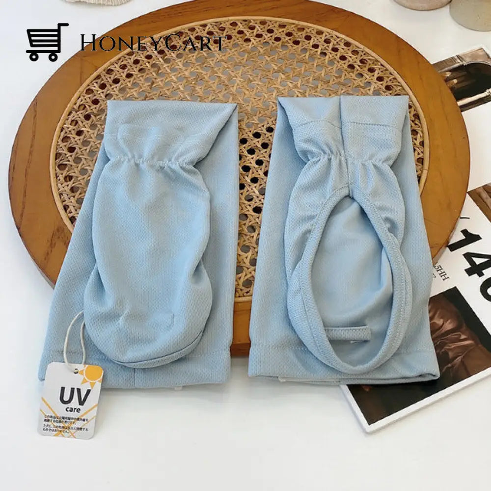 Anti-Ultraviolet Silk Summer Long Sleeves Blue Sunscreen