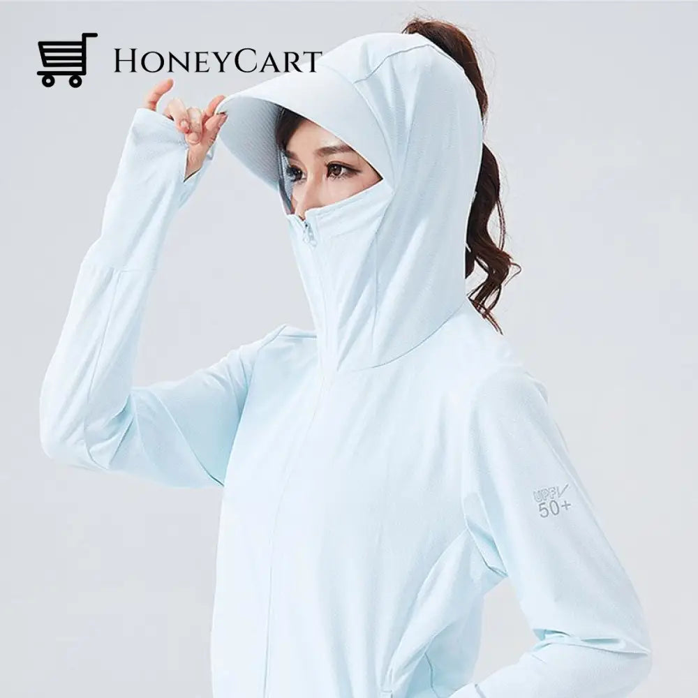 Anti Uv Lightweight Outdoor Sun Protection Hoodie Male / L Blue