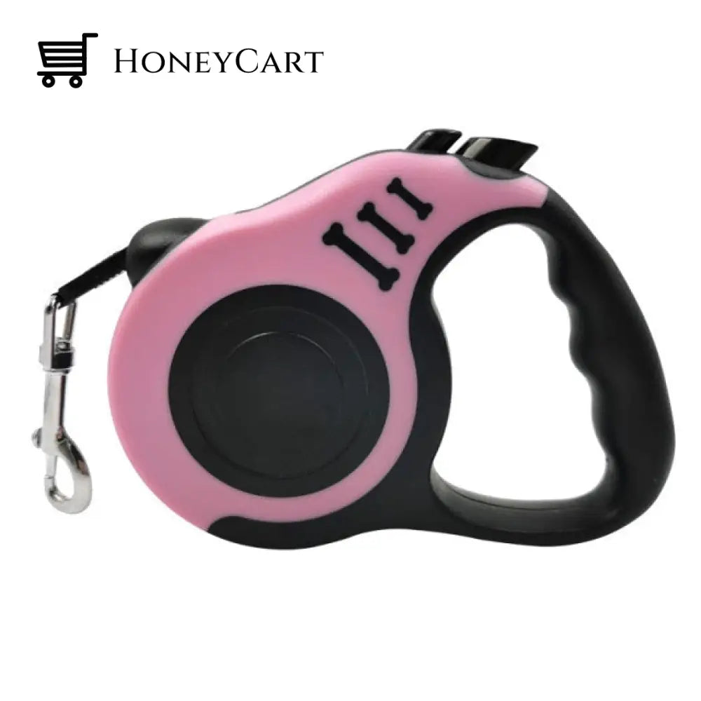 Automatic Retractable Dog Leash Nylon Lightweight Portative 3M/5M Pink / 5M Ltt-0713