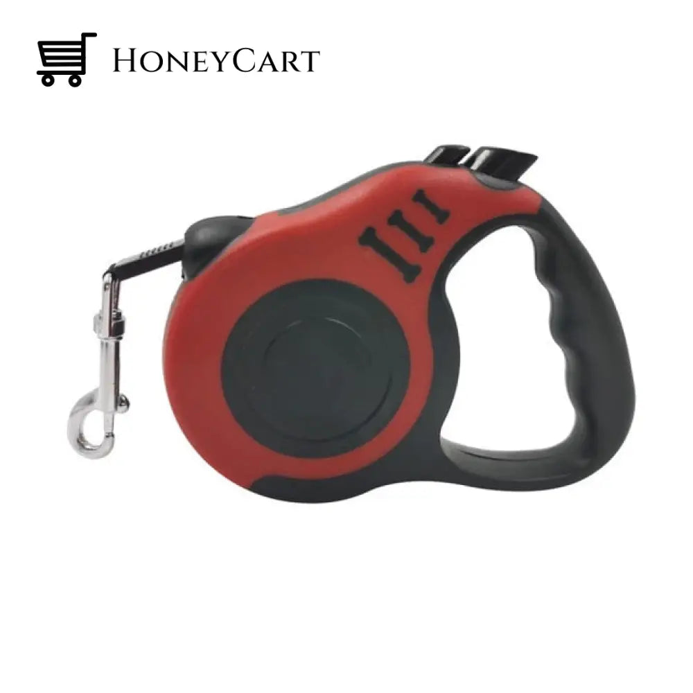 Automatic Retractable Dog Leash Nylon Lightweight Portative 3M/5M Red / 5M Ltt-0713