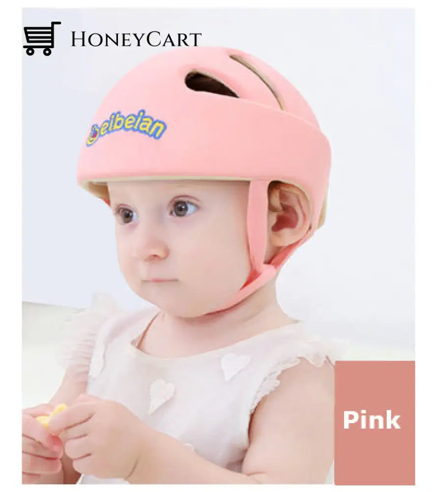 Baby Anti-Collision Safety Helmet - Security & Protection Soft Hat For Walking Kids Pink Helmet