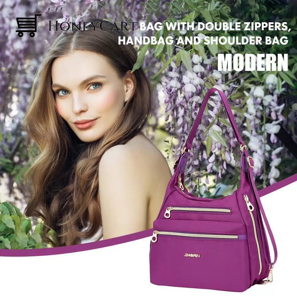 Bag With Double Zippers Handbag And Shoulder Fashion Wears