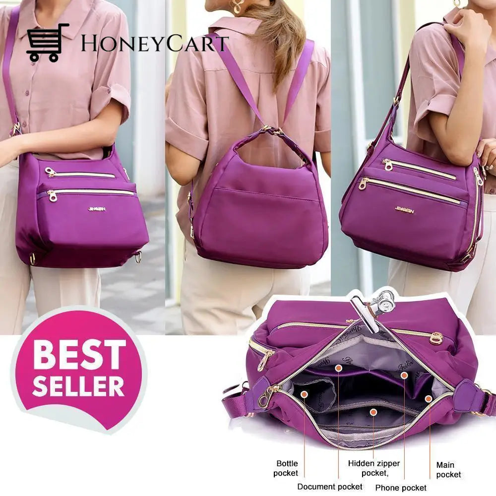 Bag With Double Zippers Handbag And Shoulder Fashion Wears