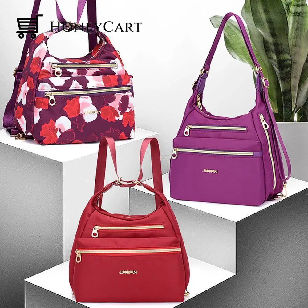 Bag With Double Zippers Handbag And Shoulder Fashion Wears